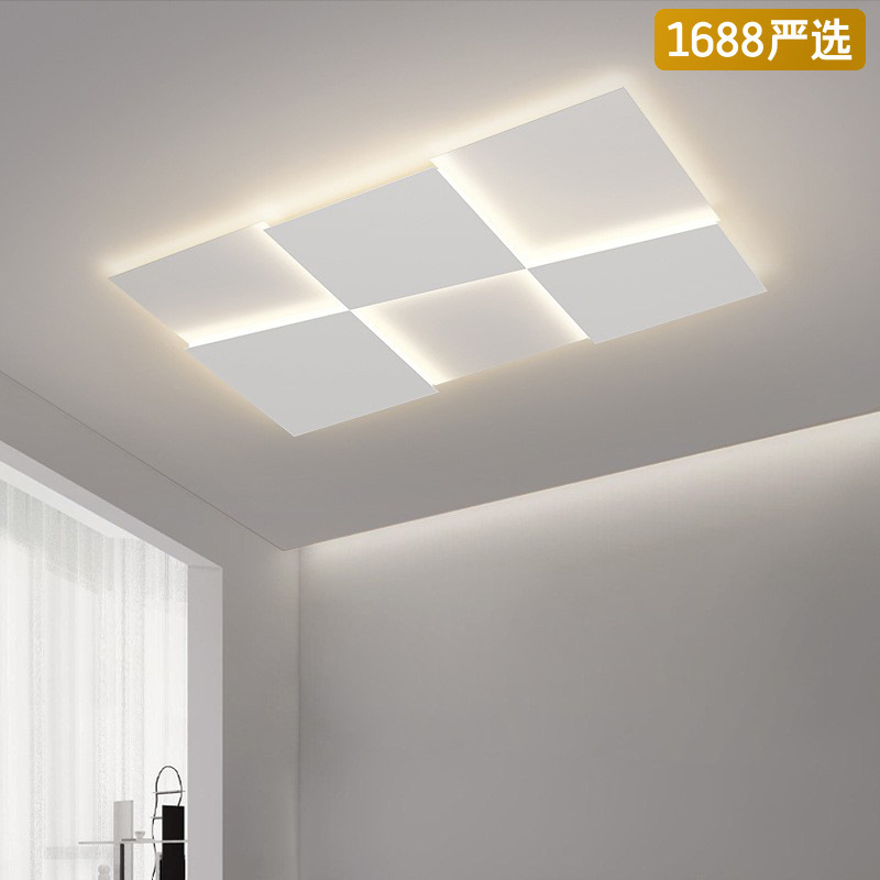 [Selección estricta] lámpara de techo nórdica diseño geométrico rectangular lámpara de vestíbulo moderna y simple lámpara de estudio personalizada