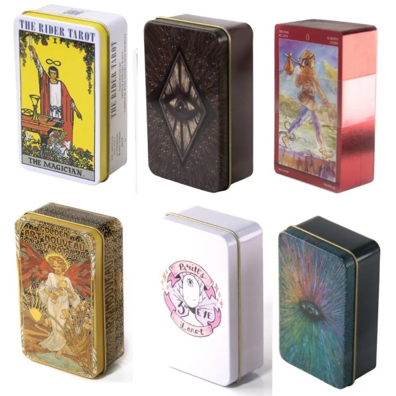 English Tin Box Gold Stamping Tarot Upgraded Oracle Coated Paper Board Game Cards_voghion.com
