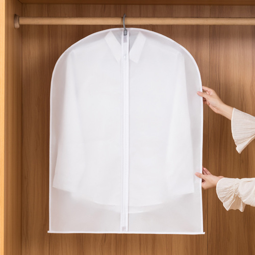 Clothes dust cover hanging household cover coat down jacket suit clothing hanging bag translucent storage bag waterproof