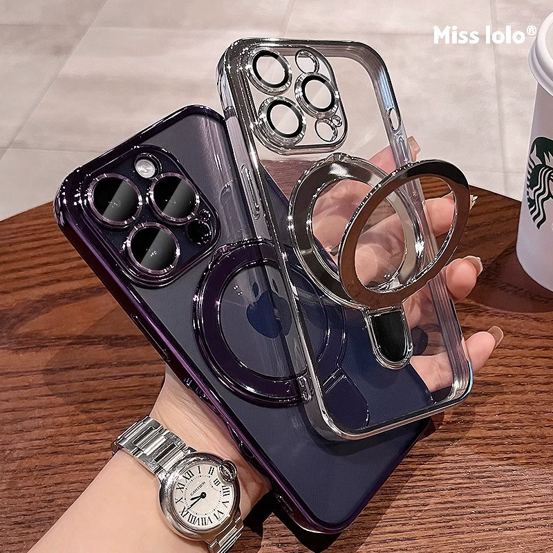 Apple, transparent compatible iphone15, tubing, electromagnetic phone case charging, protective case