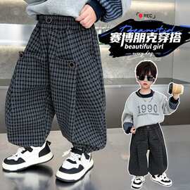 男童春秋装三粒扣裤子2026新款韩版儿童帅气潮酷休闲裤宝宝长裤
