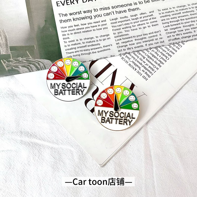 心情转换胸针创意Feeling表情管理社交徽章旋转金属百搭配饰批发|undefined