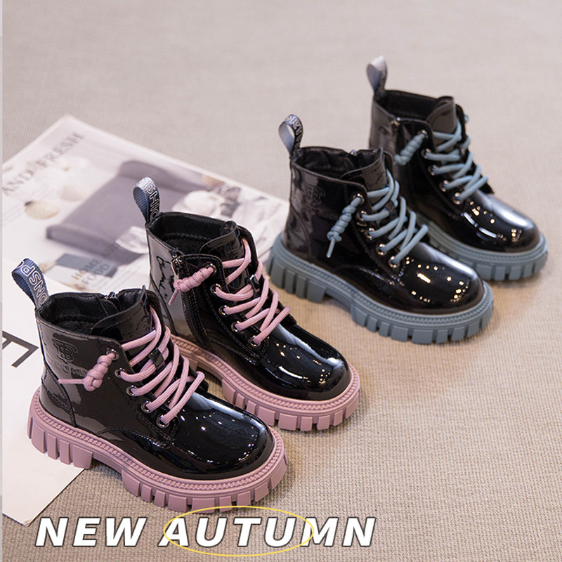 Lány Martin csizma 2023 Tavaszi és őszi új fiú két pamut téli cipő bőr csizma plusz polár rövid csizma_voghion.com