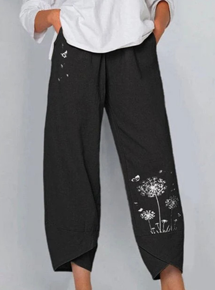 Lino de bambú 2023 nueva primavera suelta moda Impresión digital directa la fábrica pantalones casuales verano