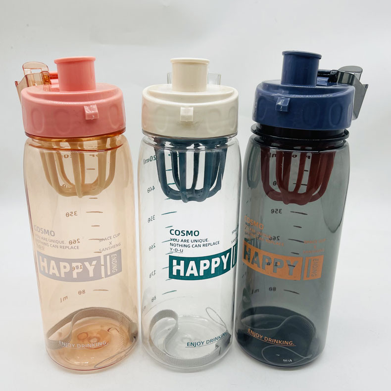 Sansheng tazas de plástico A - 251 nuevas tazas de plástico con filtro HAPPY tazas de plástico con tazas de agua recta con cubierta elástica
