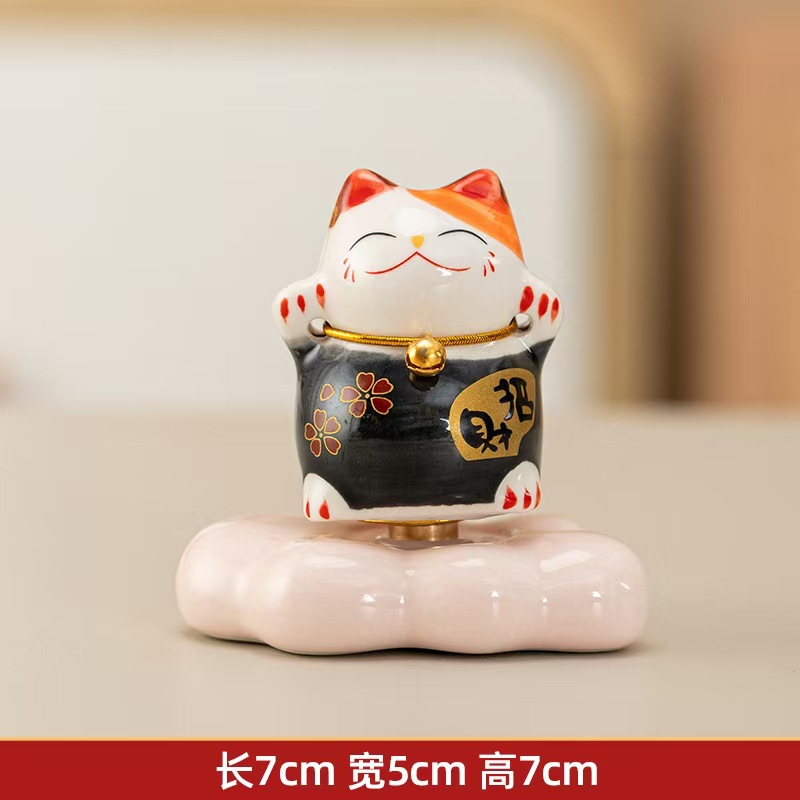 Mayorista lindo gato de ganancia girar la decoración de escritorio Jingdezhen cerámica pequeña decoración cerámica girar decoración