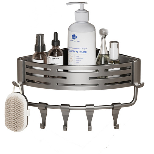 Bathroom suction cup triangular basket shelf perforating free bathroom shelf toilet corner storage and arranging rack