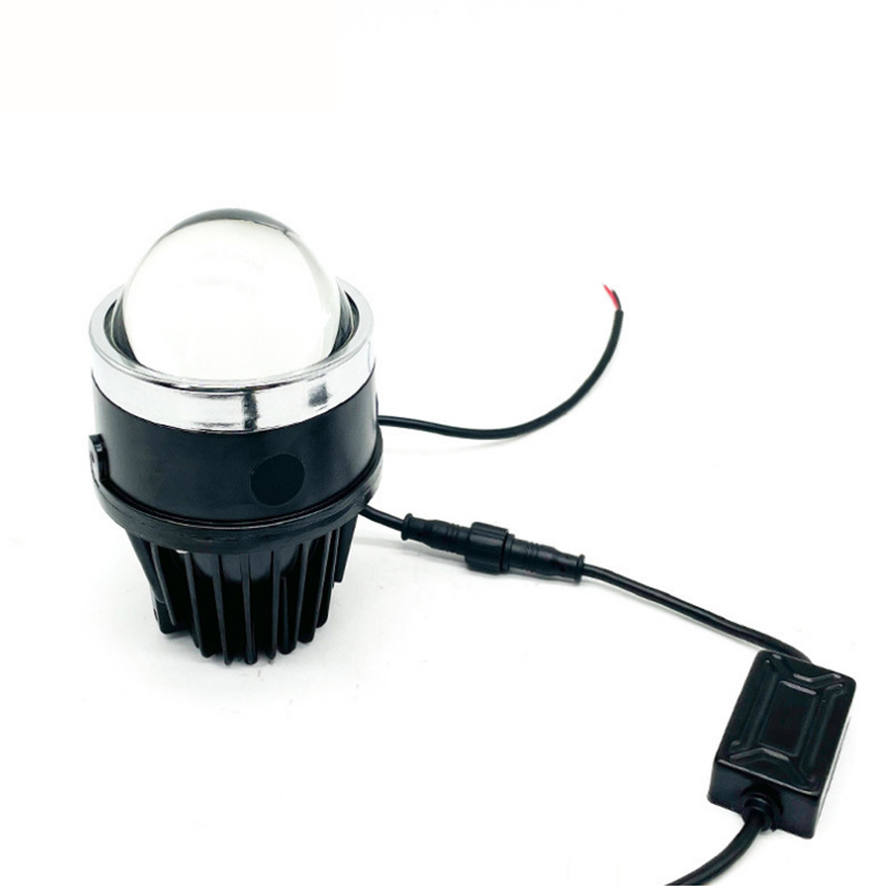 3 pulgadas lámpara de niebla tricolor amarillo y blanco doble lente de luz LED para automóviles