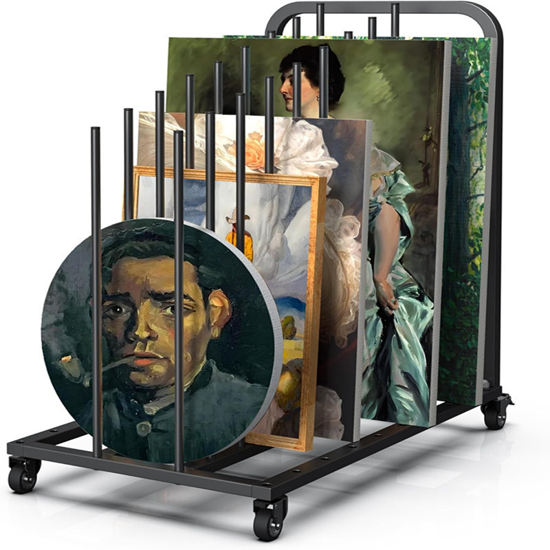 Simple Modern Iron Art Drawing Board Storage Cart Multi-Functional Storage Rack Drawing Board Drying Rack Painting Drying Display Rack