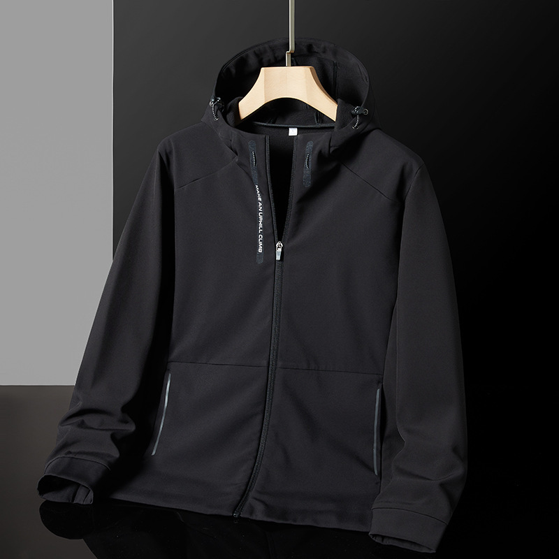 Outdoor soft shell jacket men's autumn and winter New Polar fleece jacket breathable windproof waterproof hooded jacket