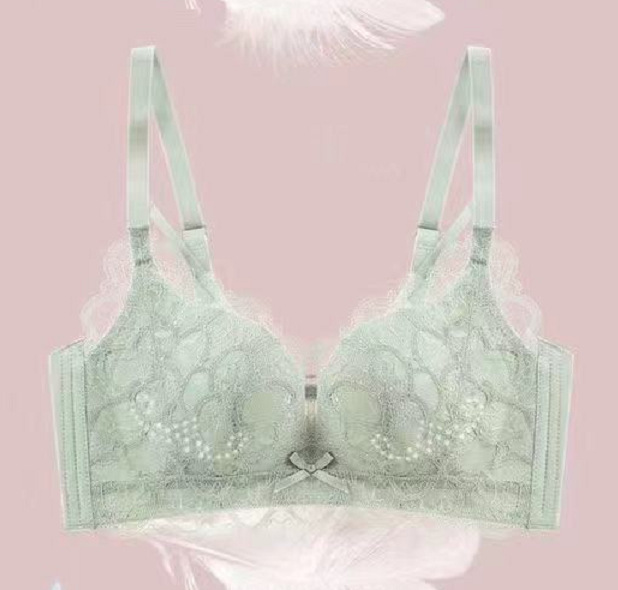 Primavera y verano ropa interior de las mujeres de encaje transpirable agujero Delgado taza inalámbrico Sujetador push up pecho sujetador 690