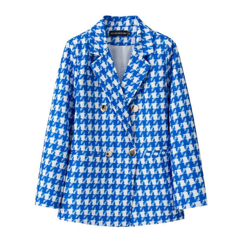 Blue New Korean-Style Blazer for Women, 2026 Spring New Trendy Stylish Petite Suit Jacket