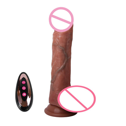 Foreign trade new electric artificial penis retractable swing vibration heating dildo female masturbation sex products