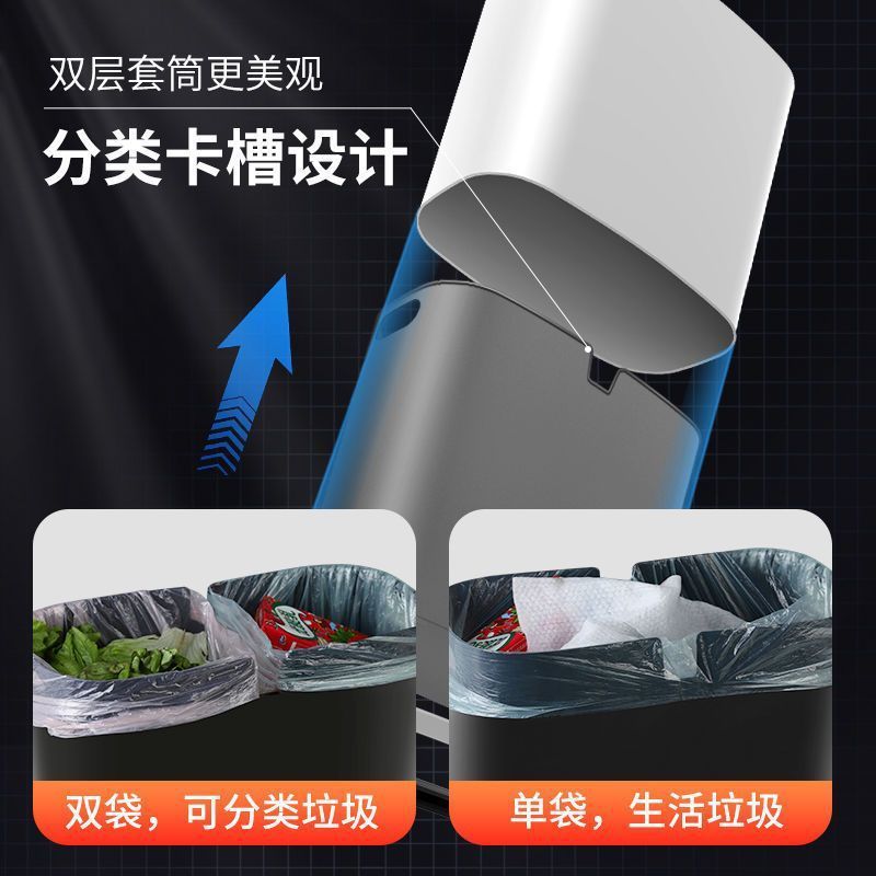 Cubo de basura del salón con tapa, cubo de almacenamiento en el dormitorio de casa, cocina grande, baño de la cocina, cesta de papel abatible de gran capacidad en la mesilla