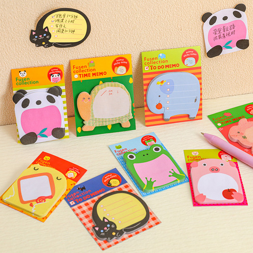 T Korean Creative Stationery Cute Cartoon ZOO Animal Park Tearable Note Pad Post-it Notes N Times