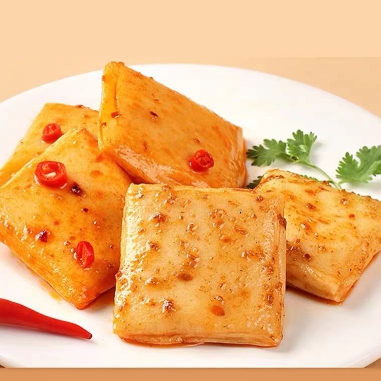 Baicaowei Fish Tofu 185g Box with 40 Pouches of Grilled Flavor Fish Tofu, Dry Tofu Snack