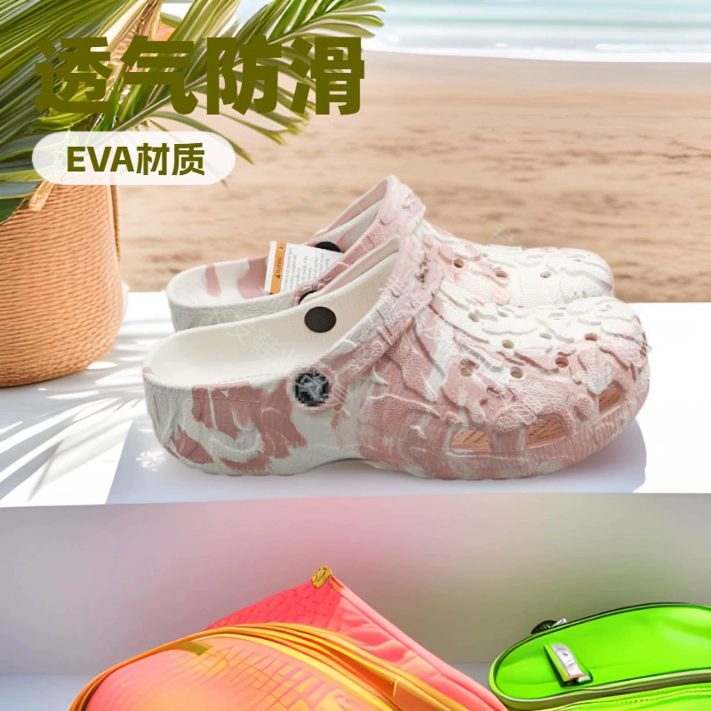 2025 новых стильных сабо с цветной картой звезд, большие размеры, унисекс, летние закрытые сандалии оптом.