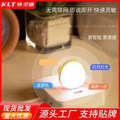 专用智能语音USB插电感应小夜灯 可调色房间LED床头rgb桌面氛围灯