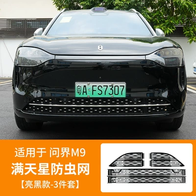 Modified Starry Sky Style Insect-Proof | Automobile anti-insect net - 24-25-models-aozora-m9-upgraded-modelthree-stagefull-of-stars-insect-proof-net-bright-black-3-piece-set