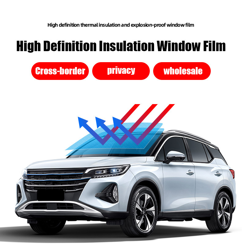 Cross-Border Wholesale Solar Film Single Silver Magnetron Metal Film Series High Heat Insulation Explosion-Proof Film Explosion-Proof Sticker Film for Automobiles