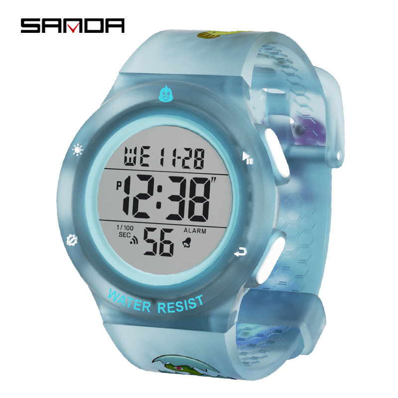 SANDA niños DIY creativo vestidor creativo reloj electrónico creativo desbloqueo NFC reloj despertador impermeable reloj multifuncional