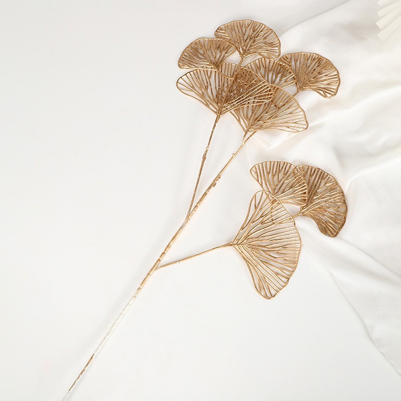 Decoración de Año Nuevo, Cubo de la Suerte, Accesorios Dorados, Decoración del Festival de Primavera, Accesorios para Arreglos Florales DIY, Hojas de Eucalipto, Flores Artificiales, Insertos de Flores Falsas