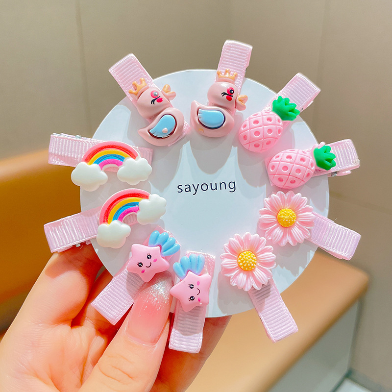 Niños lindos clips de pelo de sudor, clips de pelo de tela para bebés, clips de pelo de bordes laterales, clips de pelo fetal para bebés que no lastimen clips de pelo