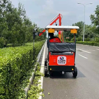 四轮锂电绿篱修剪机绿化带路边绿植修剪剪枝电动驾驶式绿篱修剪车