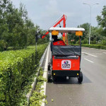 绿篱修剪车电动四轮驾驶式360度避让一体园林公路绿化带修理车