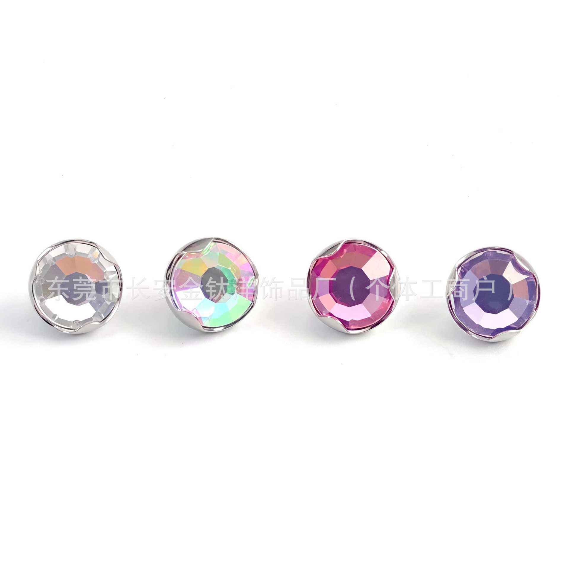 F136 Titanium Wave Bezel CZ Lip Ear Navel Piercing Jewelry 1.2x4mm detail image 8