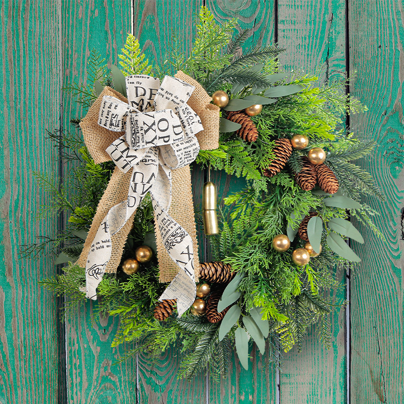 Hong Kong amor transfronterizo estación independiente de Navidad cono de pino Bell Garland Navidad puerta colgante país Garland Navidad decoración de vacaciones