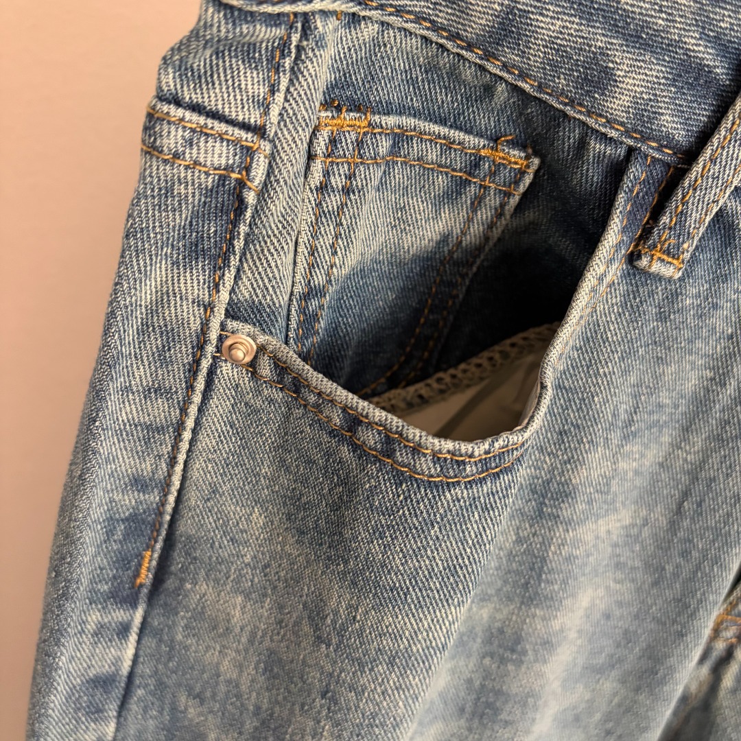 High-End Foreign Trade Stylish Slim-Fit Brand Premium New Denim Pants With Back Logo Embroidery And Pockets, Versatile_ecoleips.com