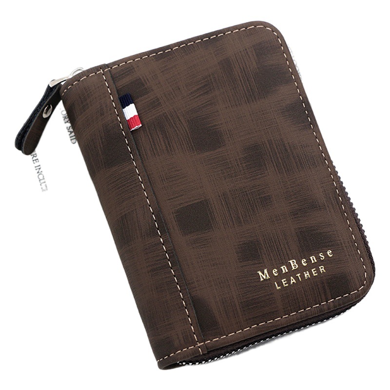 Estilo europeo y americano de los hombres billetera corta dorado bufanda vertical helado certificado tarjeta bolsa monedero cartera de los hombres