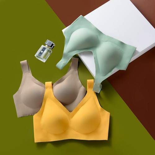 Shangpin large shoulder strap Thai latex underwear women's seamless invisible buckle push-up breast reduction sports sleep bra