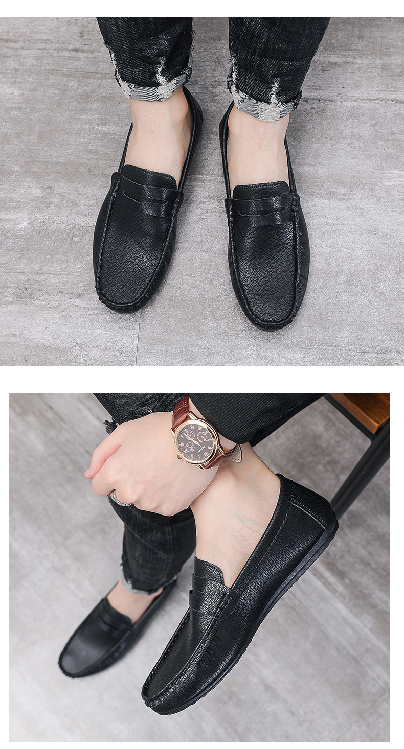 Men's casual leather shoes Soft soft soled shoes men's foot casual loafers_voghion.com