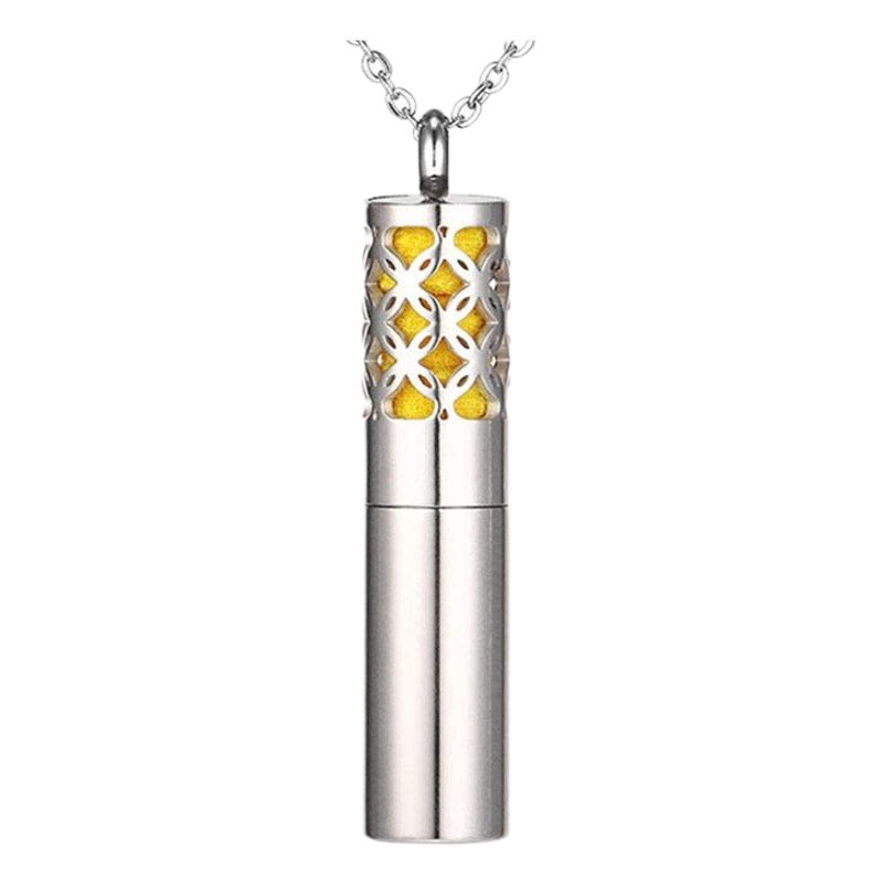 New Essential Oil Aromatherapy Aroma Bottle Pendant Automatic Continuous Rehydration Large Capacity Titanium Steel Hollow Cylindrical