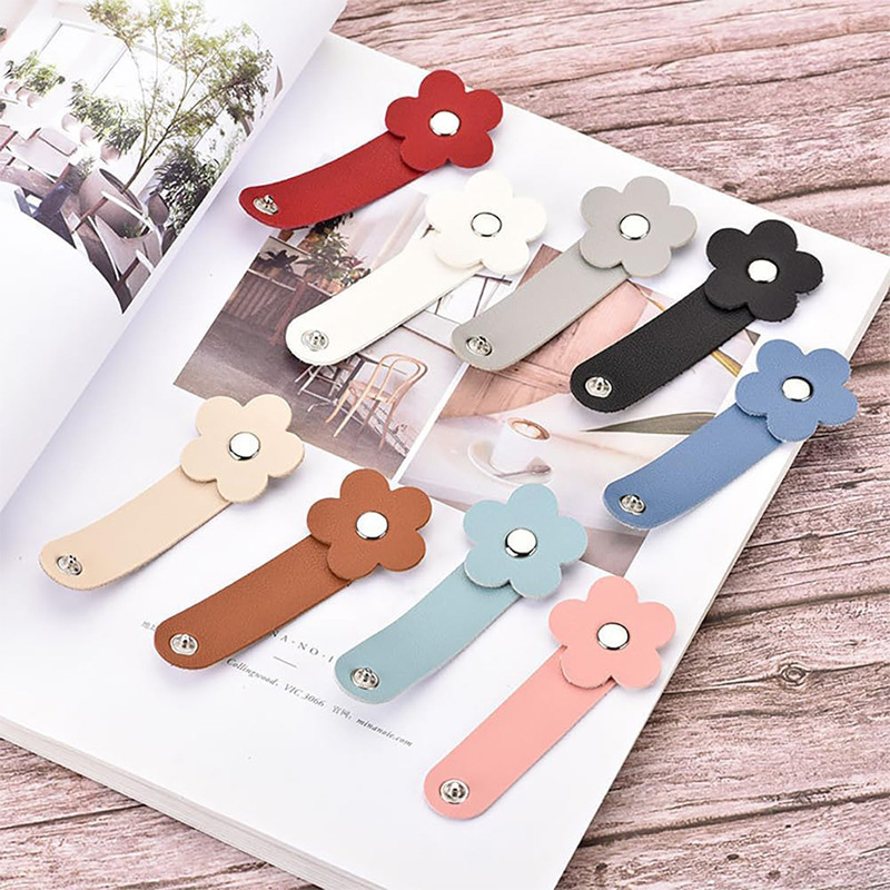 Cross-Border Pu Leather Flower-Shaped Cable Organizer, Data Cable Storage Tie, Portable Cable Organizer, Cartoon Creative Earphone Organizer Cross-Border Pu Leather Flower-Shaped Cable Organizer, Data Cable Storage Tie, Portable Cable Organizer, Cartoon Creative Earphone Organizer