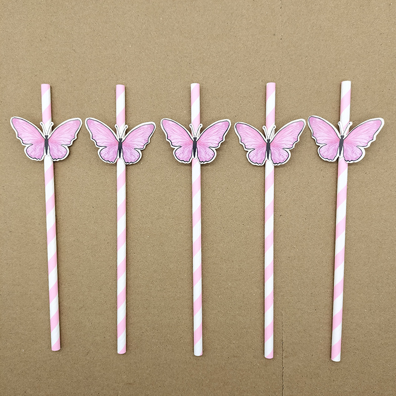 Papel desechable degradable tarjeta papilla paja postre té bar de cóctel fiesta decoración paja