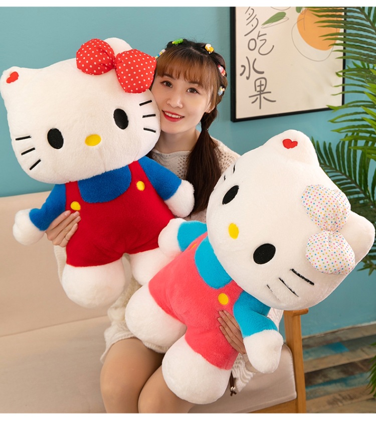 Hello Kitty plush toy KT cat with bow, large sleeping pillow doll
