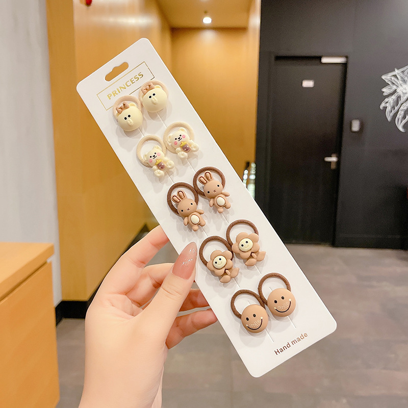 Papá Noel correa de goma para niños navideños vestido de cabello jardín de infantes bebé anillo de cabello de Navidad atmósfera accesorios