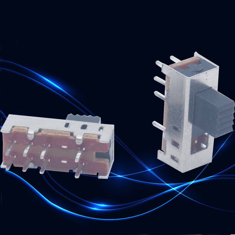 SS-23E08（2P3T）8脚3档立式拨动开关15.6*6双排八脚电源开关滑动