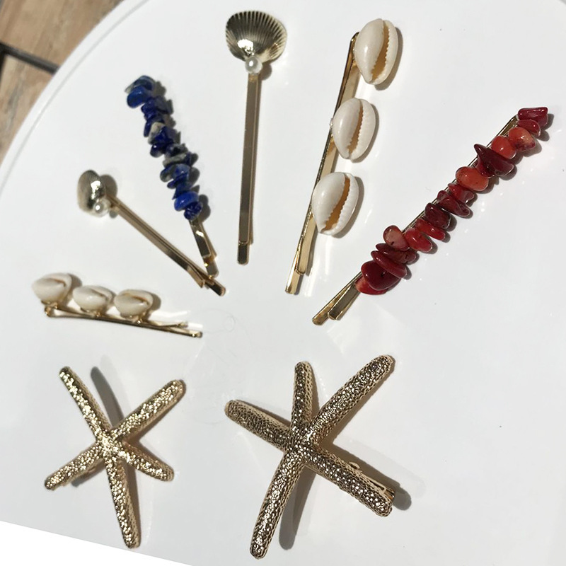 Pearl Shell Starfish Hairpin 4-pieces Set Wholesale Jewelry Nihaojewelry display picture 11