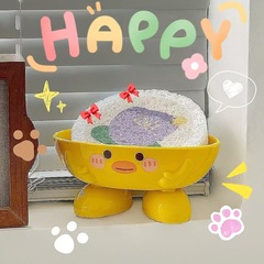 漫画のアヒルのかわいい水たまり石鹸の石鹸の石鹸のアイデアの子供の萌え物の棚の石鹸の箱の棚