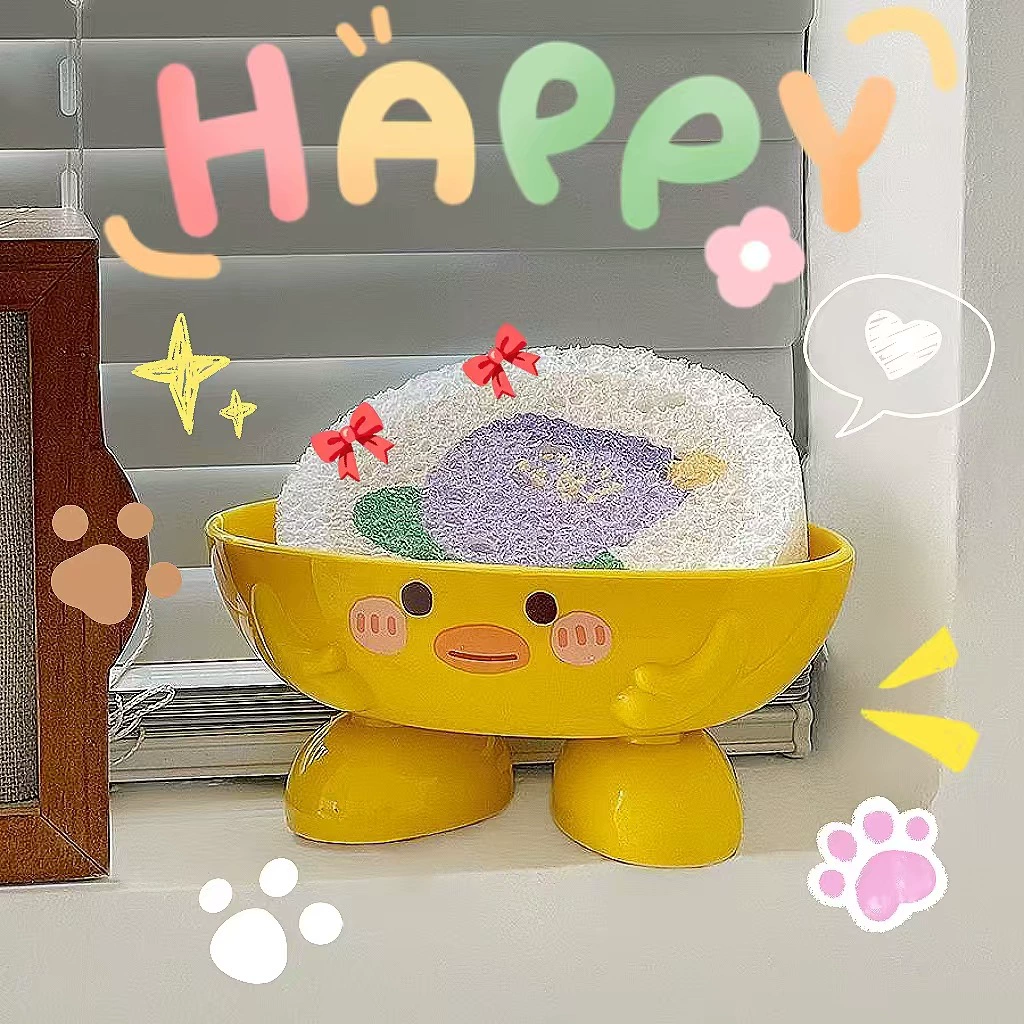 Мультяшная желтая утка милая вода мыло мыло мыло мыло творческое детское держатель для хранения мыла