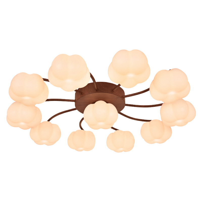Lámpara de sala de estar nueva lámpara de algodón retro estilo crema lámpara principal de nuez protección ocular lámpara de techo dormitorio lámpara Zhongshan L271