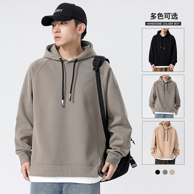 High-quality men's hooded sweatshirt from the boutique, 2026 new model, loose and casual, suitable for young and middle-aged men, faux two-piece top, wholesale High-quality men's hooded sweatshirt from the boutique, 2026 new model, loose and casual, suitable for young and middle-aged men, faux two-piece top, wholesale