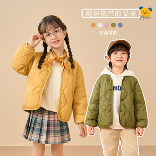 Autumn and Winter New Kidsren's Lightweight down Jacket Liner for Boys and Girls Baby Warm Short Style Inner Wear Jacket