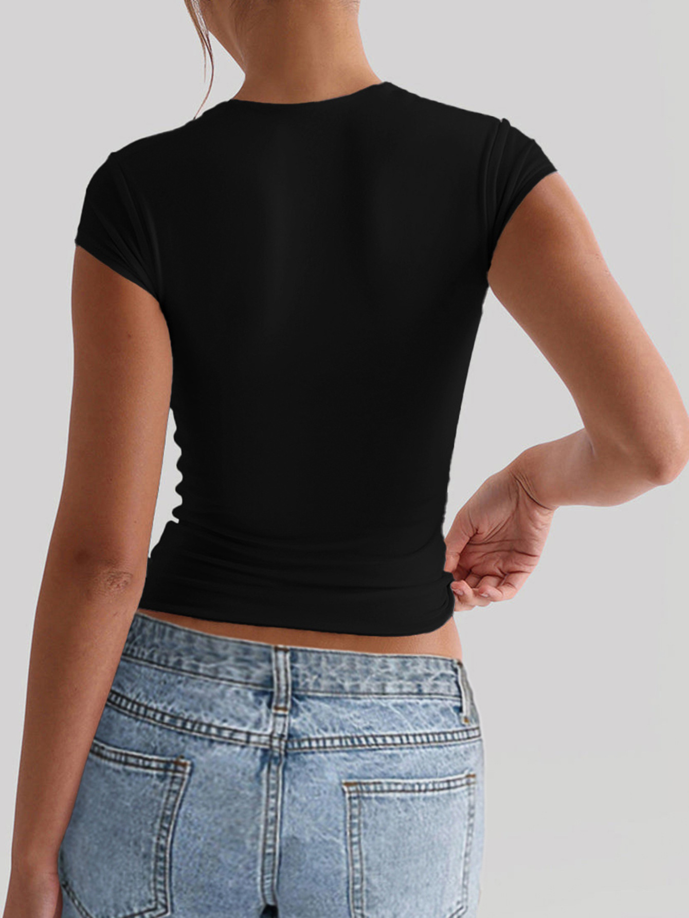 Casual Style Wholesale Women's Casual Solid Color Short Sleeve T-Shirts