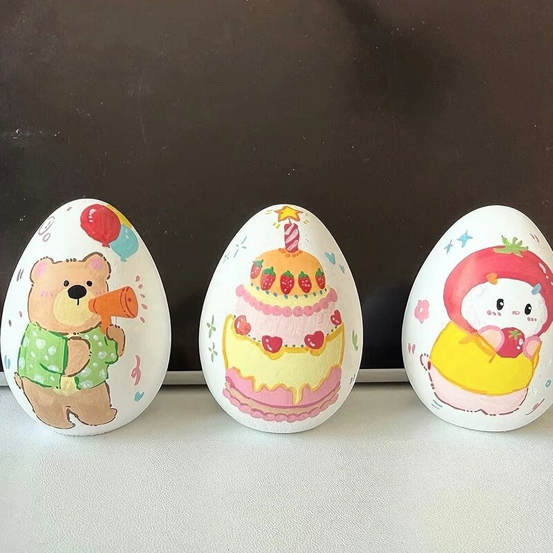 Children's Plaster Painting, Hand-Painted Egg Graffiti, Handmade Plaster Eggs, Baby's Full Moon and Hundred-Day Eggs, Creative Painting Children's Plaster Painting, Hand-Painted Egg Graffiti, Handmade Plaster Eggs, Baby's Full Moon and Hundred-Day Eggs, Creative Painting