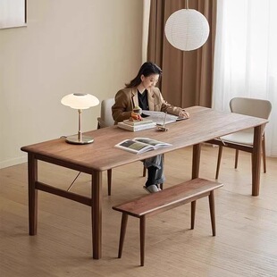 Black Walnut Living Room Large Long Desk Workbench Solid Wood Office Study Table Home Long Dining Table Calligraphy Table